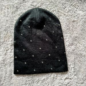 Dark Grey Studded Beanie
